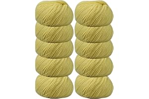 DELFINO WOLL DOLOMITI Tiglio 10 Gomitoli Lana Merinos 50g - Disponibile in più Colori e Spessori - Filato Giallo Chiaro (690) - 85% Lana Merinos, 15% Microfibra - 100% Made in Italy (690)