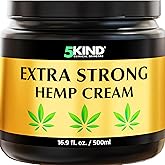 5kind Extra Strong Hemp Cream 500ml - High Strength Hemp Oil and Arinca Cream for Massaging Joints & Muscles, Lower Back, Fee