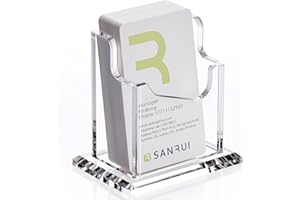 SANRUI Business Card Holder for Desk,Clear Business Card Display Stand Acrylic Card Holder,Fits 50-60 Business Cards
