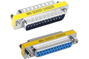 VISSQH 2 x Connecteur Adaptateur de coupleur mâle à Femelle DB25,Adaptateur changeur coupleur série DB25 25 Broches pour Connexion d'appareils