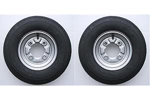 LEISURE MART A pair of 400 4.00 4.80 x 8 inch trailer wheels & tyres with 4 ply tyre & 115mm PCD. PLEASE DO NOT BUY UNTIL YOU HAVE CHECKED YOUR PCD THIS WHEEL ONLY FITS Daxara 107, ERDE 122 & Maypole MP6812