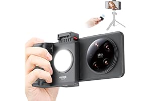 UURIG Smartphone Kamera Shutter Ferngriff Griff mit Abnehmbarer drahtloser Fernbedienung, DREI-Gang verstellbare Fülllicht für iPhone Samsung Google OnePlus Telefone Video/Foto Aufnahme