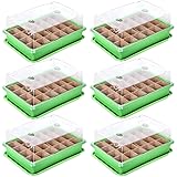 Schramm® 6 Stück Anzucht Set Gewächshaus Anzucht Schale Töpfe Zimmergewächshaus 27 x 19 x 11 cm für 144 Anzuchttöpfe Anzuchts