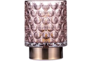 ‎PAULEEN Pauleen 48239 Bright Glamour mobile Tischleuchte Glas Tischlampe Timerfunktion 6H Batterie Glaslampe ohne Kabel Rose/Messing