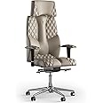 KULIK SYSTEM Ergonomic Executive Office Chair - Comfort & Adjustable Chair with Back Lumbar & Spine Support system for long hours work |Patented Design| BUSINESS Real Genuine Leather - Beige Design