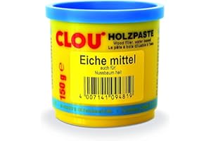 ‎CLOU Clou Holzpaste zum Reparieren und Auskitten von Holzschäden eiche mittel, 150g: gebrauchsfertige Paste geeignet für den gesamten Innenbereich