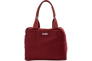 Soolla Studio Bag: Pottery Tool Bag & Craft Storage, Art Supply Organizer, Washable Tote, Knitting Yarn, Crochet Projects, 30 Pockets, 20+ Canvas Colors, Gift for Artists & Teachers (Sangria Red)