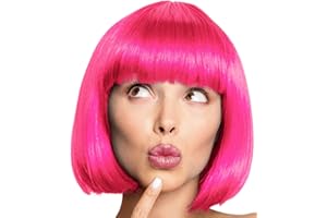 BALINCO Peluca Bob Peluca Cabaret Pageboy Charleston Pelucas para Carnaval/Disfraces y Fiesta de Lemas - 13 COLORES (Rosa)