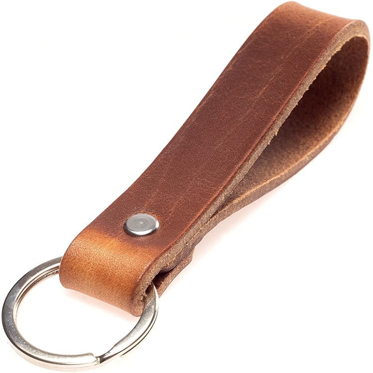 ELBERCRAFT® Sleutelhanger leer cadeau voor vrouwen of mannen plantaardig gelooid bruin met gravure 12 cm Made in Germany Leather Keychain, One And Alleen Natuur, 12 cm, Klassiek
