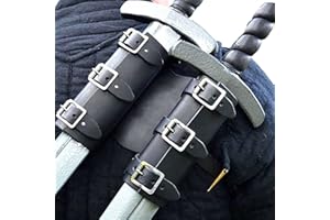 SANJI Sword Holder Belt, Medieval Retro Double Scabbard Shoulder Sword Holder Sheath, Adjustable Knight Back Rapier Strap Holster, Weapon Case