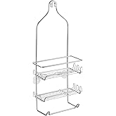 iDesign Milo &Ccedil;elik Asma Duş D&uuml;zenleyici - 22,86 cm x 11,43 cm x 54,04 cm, G&uuml;m&uuml;ş