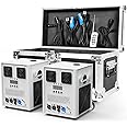 Pyrotechnic Machine, 2PC White 530W DMX Machines with Flight Cases, Remote Control, for Parties Halloween Christmas Weddings Sporting Events