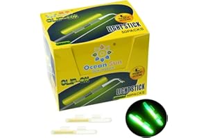 QualyQualy Glow Sticks for Fishing, Pack of 100 in 50 Bags, Kink Lights for Fishing Rods, Clip-On Fishing Kink Sticks