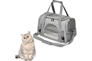 WEELOO Cat Carrier Bag Dog Pet Transport Bag with Blanket, Portable Soft Bag Cat Transport Carrier, Airline Approved Foldable Medium Small Puppy Kittten Pet Travel Carrier