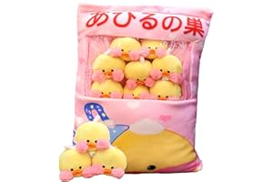 NAIXIN Cute Snack Pillow Stuffed Animal Toys Pudding Decorative Removable Kitty Cat Dolls Creative Toy Gifts for Teens Girls Kids