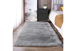 Latepis Teppich Schaffell Kunstfell Teppich Flauschig Waschbarer Teppich 90x150 cm Shaggy Teppich Für Schlafzimmer Wohnzimmer Flur Teppich