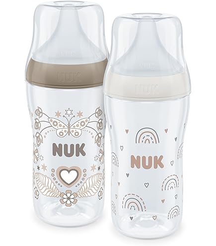 NUK Perfect Match Babyfles | 0 Maanden | 260ml | Anti-Koliek Voedingsfles | PP | Temperatuurcontrole Indicator | Tigger | 1 Stuk