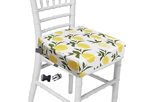 Taeku Sitzerhöhung Stuhl, Cartoon Tragbares Boostersitze mit 2 Sicherheits Schnalle Waschbar Sitzerhöhung für Esstisch (Zitrone Gelb)