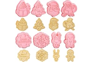 BECELLEN 8 Pièces 3D Emporte Pièces Noël, Forme Biscuit Noël Emporte-pièces pour Décoration de Gâteau Fondant Biscuit Cookie Pâtisserie