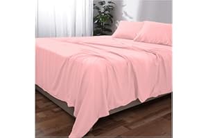 Novo Home 4-Piece Double Bed Sheet Set (Baby Pink) | Soft Brushed Microfibre Sheet Sets Fitted, Flat & Pillowcase for Double Bed | Deep Pocket and Fade-Resistant Bed Sheets for All-Season Comfort