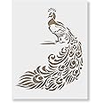 Ivana's Peacock Stencil - Reusable Stencils for Painting - Mylar Stencil for Crafts and Decorations Size - (12 x 12 inch)