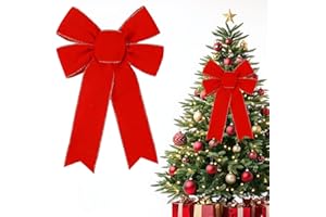 LUYANFX Weihnachten Rote Schleife, Weihnachtsschleife, Weihnachtsbaum Schleifen Große Schleife, Weihnachten Kranz Bogen Schleife Dekoschleife für Weihnachtsbaum,Zuhause (A)