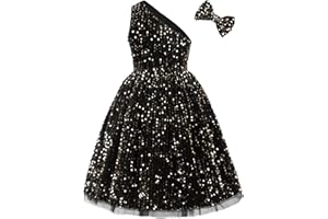 GRACE KARIN Vestido Festivo de Lentejuelas Brillantes para niñas con Diadema CL1001