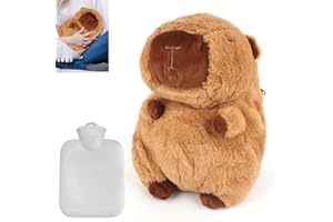 KBIBCK Bolsa de Agua Caliente, Peluche Capybara, Hot Water Bottle, Bolsa de Agua caliente para Niños, Botellas de Agua Caliente, Desmontable y Lavable, Juguete De Peluche Capybara para Niños Y Amigos