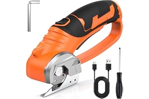 Tijeras Eléctricas Snorthy, Herramienta Portátil Recargable para Cortar Cajas de Cartón con Cierre de Seguridad y Luz LED, Tijeras Multiusos para Cortar Cartón, Tela, Cuero, Alfombra