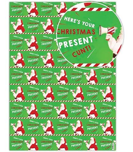 HohuzSruk 2 STKS Grappig Kerst Inpakpapier 73x50.2cm Onbeleefd