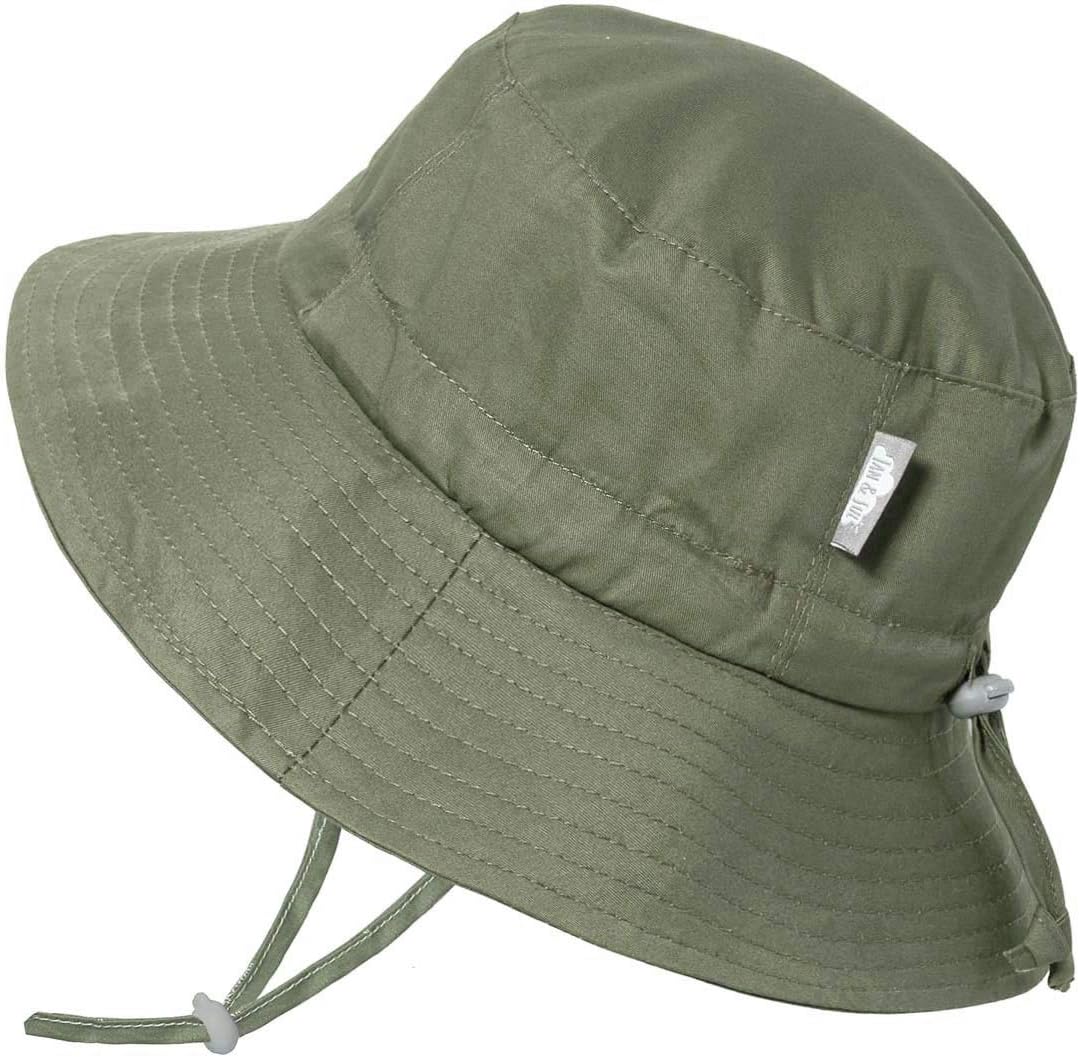 JAN & JUL Baby Toddler Kids Breathable Cotton Bucket Sun-Hat 50 UPF, Adjustable for Growth, Stay-on, Unisex
