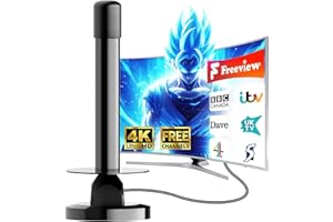 BSPHEREX 2025 Upgraded TV Aerial - TV Aerials Indoor Freeview, Strong Magnetic Base Freeview Aerial for Easy Installation, Smart TV Aerial Indoor Support 4K/1080P and All TV - 16.5ft Cable
