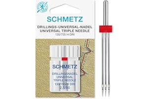 SCHMETZ Aiguilles pour machines à coudre | 1 Aiguilles Triples Universelles (Universal) 2,5/80 | 130/705 H DRI NE 2,5 | convient à toutes les machines à coudre familiales courantes