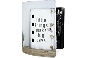 ‎BANJADO banjado® Design Schlüsselkasten aus Edelstahl mit Motiv Little Things für 10 Schlüssel - Schlüsselschrank zur Schlüssel Aufbewahrung 24 x 21,5 x 7cm groß mit praktischem Magnetverschluss