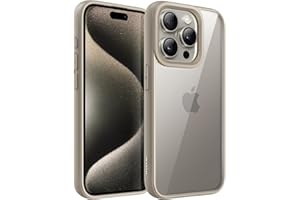‎JETECH JETech Etui dla iPhone 15 Pro 6,1 Cala, Odporny na Wstrząsy Osłona Bumper Telefonu, Jednolitym Kolorze Matowe Ramka z TPU, Odporny na Zarysowania Przejaśniać Tył (Tytan Naturalny)