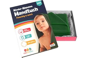 ‎HOME KIDS WORLD Home Kids World Kapuzenhandtuch Baby 100x100 cm (grün) – Weiches & saugstarkes Badetuch mit Kapuze – Kuscheliges Handtuch für Babys & Kinder inkl. Geschenkbox