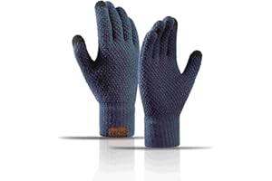 TRABIG Guanti Touch Screen Invernali Uomo e Donna, Guanti Maglia Termici, Guanti Stretch con Fodera in Pile per Unisex per Guida Corsa Digitazione Sportiva Bicicletta Campeggio