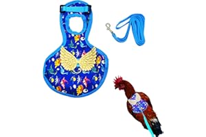 TUKEVA Gilet pour Poules Respirant Harnais pour Poule avec Laisse Harnais pour Poules Réglable Harnais réglable pour Poulet et Laisse pour Poule pour Poule, Petits Animaux de Compagnie (Bleu)