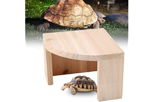 KENANLAN Reptile Cave,SchildkröTenhaus,SchildkröTen ZubehöR,SchildkröTen Gehege,Aquarium Tortoise Cave,WasserschildkröTen Insel Gecko HöHle,Holz HöHle,SchildkröTenhaus Outdoor