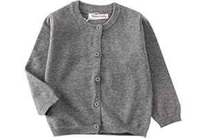HahaNice Girls' Cardigans Knitted Long Sleeve Kids School Jumper 2Y-7Y