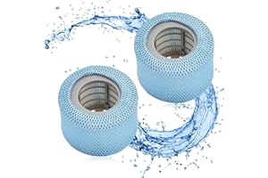 Riisoyu 2 Stück Filterkartuschen mit Schutznetzen für MSpa Whirlpoal, Netzabdeckung für 90 Falten Sieb Ersatzfilter Pool Bubble Spa Zubehör Ersatz Filter für alle Mspa Whirlpools