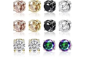 OHSN Magnet Ohrringe Zum Abnehmen 6 Paare Magnetische Akupressur LymphflüSsigkeit Magnetohring Lymphdrainage Damen Akupunktur Zunis Ohrring Magnettherapie Lymph Magnetfeldtherapie Abnehm LympfflüSsigkeit