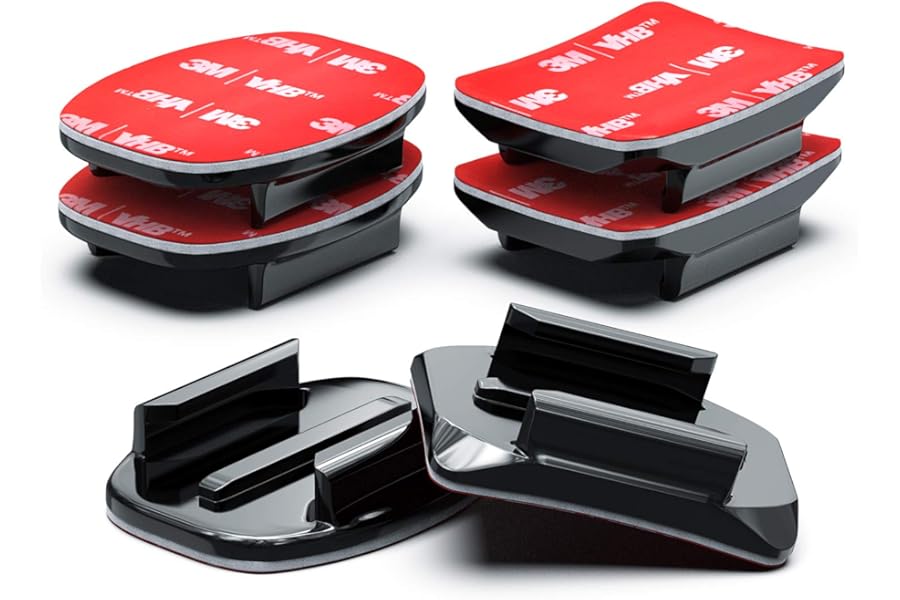 Sametop 3M Adhesive Mount Attachment Flat Curved Attachments Compatible with GoPro Hero 13 12 11 10 9 8 7 6 5 4 Session DJI Osmo Action Cameras – 6 Pieces