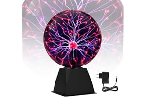 SKUTZTEK Boule Plasma Magique 8 Pouces, Sphère Lumineuse à Effets Foudre avec Activation Tactile et Sensible au Son, Idéal comme Décoration d'Intérieur, Outil Éducatif pour Enfants et Cadeau de Noël