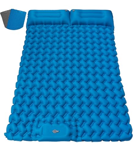 KOMFOTTEU waterdicht luchtbed 190 x 130 cm, zelfopblazend voor camping en wandelen, met kussen, outdoor slaapmat voor 2 personen, opvouwbaar en draagbaar KOMFOTTEU waterdicht luchtbed 190 x 130 cm, zelfopblazend voor camping en wandelen, met kussen, outdoor slaapmat voor 2 personen, opvouwbaar en draagbaar