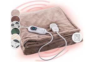 ‎KLARSTEIN Klarstein XXL Wärmedecke, 120W Heizdecke mit Abschaltautomatik, Kuscheldecke fürs Bett, Sofa & Camping, Elektrische Heizdecken Groß, Wärmedecken Energiesparend & Waschbar, Decke Elektrisch 200x180 cm