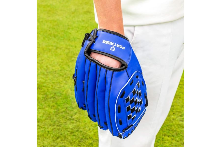 FORTRESS Cricket Catching Mitt | Senior Size, Left & Right Handed, Durable Synthetic PU Leather for Comfortable & Protected Fielding Drills