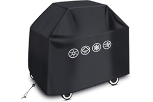 MORIASTER Copertura Barbecue Impermeabile Telo Protettivo per BBQ Grill Resistente Impermeabile Anti-UV Anti-Polvere Nero (145x61x117cm)