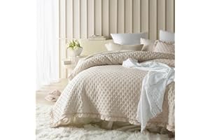 ROOM99 Molly Elegante Colcha en Color Crema 240 x 260 cm Manta versátil como Colcha para Cama o Sofá, Ideal como Colcha para Cama y Sofá