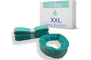 LillOne 4 extra große XXL-Nachfüllpackungen, kompatibel mit Tommee Tippee Twist & Click Windeleimern – extra dicke, geruchshemmende, antibakterielle für Windeleimer - Nachfüllfolien Nachfüllkassetten